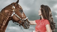 Woman Horses outdoors