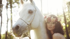 Woman Horses outdoors