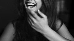 Woman hungary smiling models barbara palvin grayscale