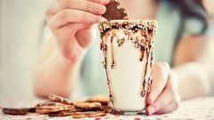 Woman ice cream Candies brunettes