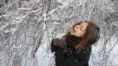 Woman ice winter snow