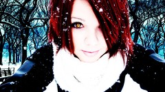 Woman ice winter Trees