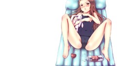 Woman idolmaster minase iori Simple Background school swimsuits