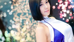 Woman Infiniti asians short hair models Korean depth of field 