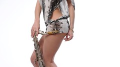 Woman instruments blondes Met-Art magazine saxophones Natalie F