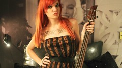 Woman instruments guitars tattoos redheads girls with guitar