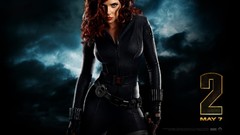 Woman Iron Man 2 Scarlett Johansson Actress green eyes Black 
