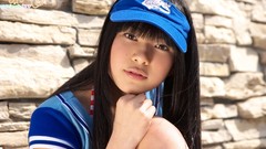 Woman Japanese asians bangs visor Tomoe Yamanaka