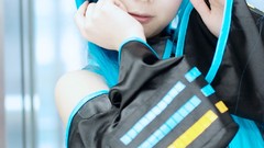 Woman Japanese asians hatsune miku vocaloid pigtails bare 