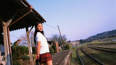 Woman Japanese asians school uniforms models Saaya Irie gravure