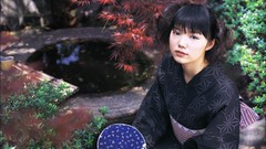 Woman Japanese Celebrity kimono Actress asians bangs black hair 