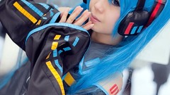 Woman Japanese Chinese asians hatsune miku vocaloid cosplay 