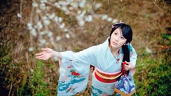 Woman Japanese kimono asians yukata
