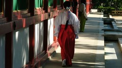 Woman Japanese miko shrine