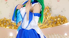 Woman Japanese models kochiya sanae touhou cosplay Lenfried