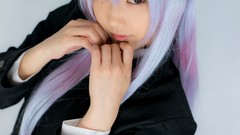 Woman Japanese red eyes schoolgirls asians long hair school 