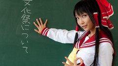 Woman Japanese schoolgirls school bows asians long hair school 