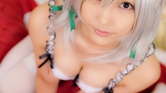 Woman Japanese white hair models touhou izayoi sakuya cosplay 