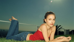 Woman jeans Actress grass