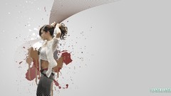 Woman jeans asians tank tops brunettes ponytails Korean k-pop 