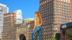 Woman jeans blondes Photo manipulation