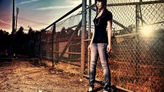 Woman jeans brunettes