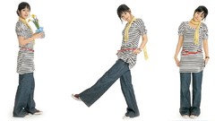 Woman jeans Celebrity Actress asians bangs black hair skinny 