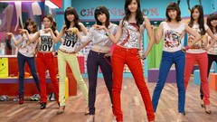 Woman jeans Celebrity bangs models high heels Girls Generation 