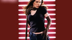 Woman jeans Celebrity red background Actress scarfs long hair 