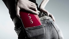 Woman jeans Computers ass