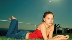 Woman jeans grass Natalie