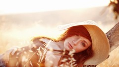 Woman jeans hats faces sunlight corset redheads Taylor McCutchan