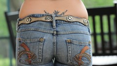 Woman jeans models photo shoot pornstars Madison Lain