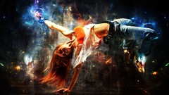 Woman jeans multicolor dance