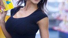 Woman jeans smiling brunettes models denise milani boobs