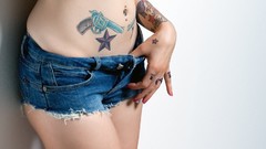 Woman jeans tattoos