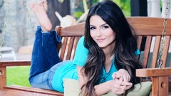 Woman jeans victoria justice brunettes models black hair