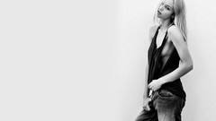 Woman jeans white background blondes candice swanepoel 