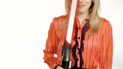 Woman jedi Simple Background