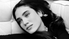 Woman Jennifer Connelly monochrome brunettes