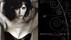 Woman Jennifer Love Hewitt corset bare shoulders arms raised