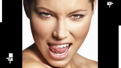 Woman Jessica Biel faces models