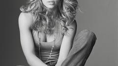 Woman Jessica Biel grayscale