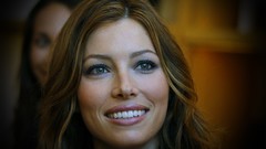 Woman Jessica Biel smiling