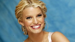 Woman Jessica Simpson blondes smiling singers
