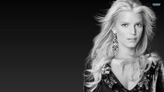 Woman Jessica Simpson faces monochrome