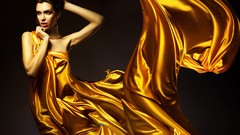 Woman Jewelry fashion fabric golden dress hair up