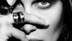 Woman Jewelry Laetitia Casta faces monochrome