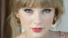 Woman juice dress earrings blondes taylor swift blue eyes bangs 
