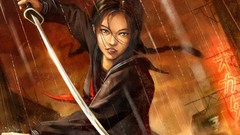 Woman Katana blade artwork